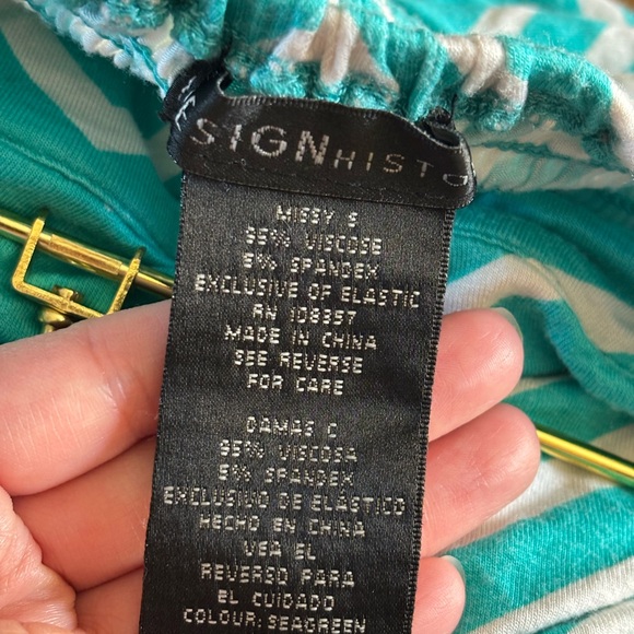 Strapless Chevron Patterned Dress in Teal - Picture 4 of 4